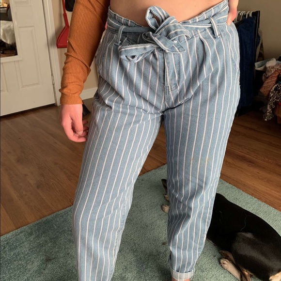 Striped paper bag jeans - Picture 1 of 3